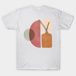 Minimalist Abstract Vase White Pink T-Shirt